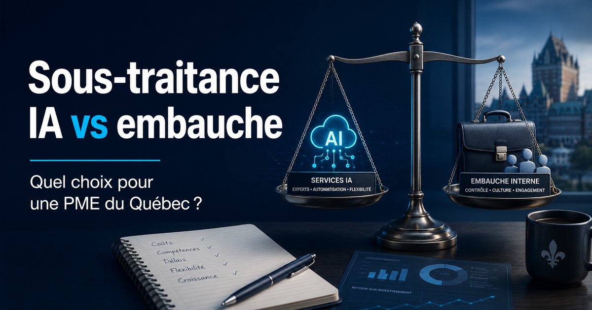 Sous-traitance IA vs embaucher un employé : le calcul honnête pour PME québécoises